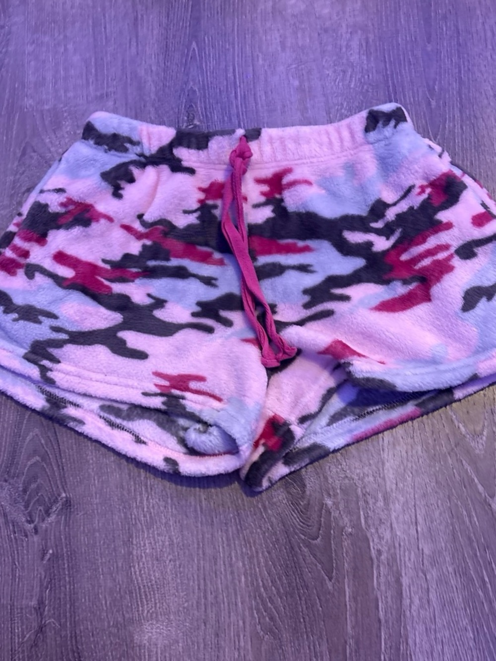 Urban Planet Pink Camo Fleece Lounge Shorts